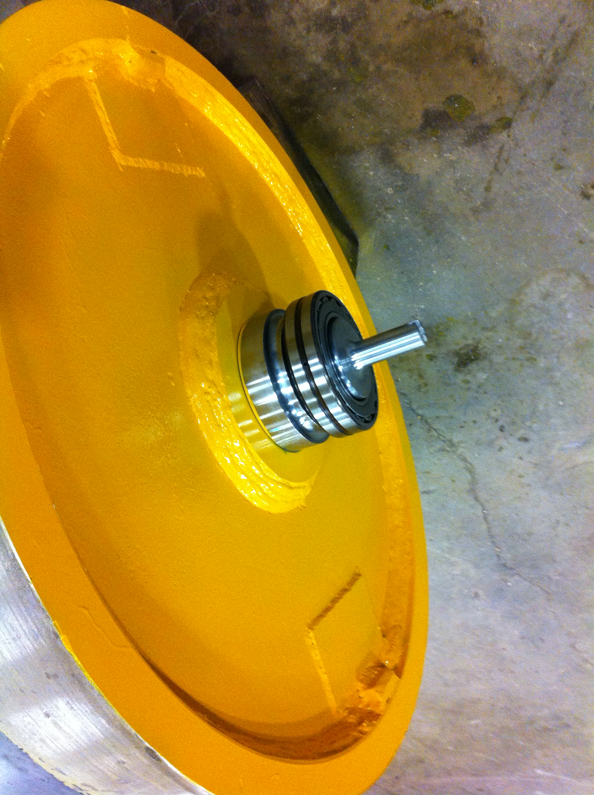 Machined overhead Crane drum finished with bearing installed